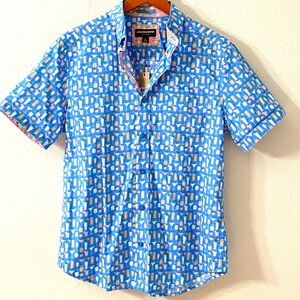 NWT Johnston & Murphy Button Down short sleeves Polo Shirt ( NWT $109 )